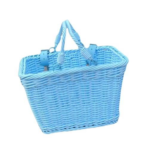 耐久性手織りの子供バイクバスケットストレージフロントファミリー外出アクセサリーアダルト自転車