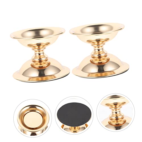 Garneck 2 Juegos Candelero Centros De Mesa Linternas Decoración Decoraciones Accesorios De Velas Plato De Vela Sujetavelas Vela De Boda Velas Cónicas Golden Planchar 2 Piezas * 2 - imagen 4