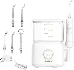 Irrigador Bucal Profissional, Reservatório de 600ml, Bivolt, Multifuncional Saúde, Limpeza Profunda, Jato de Água Ultrassônico, 10 Níveis de Pressão, Escova Elétrica, Versão Familiar, 5 Pontas Substituíveis, Branco