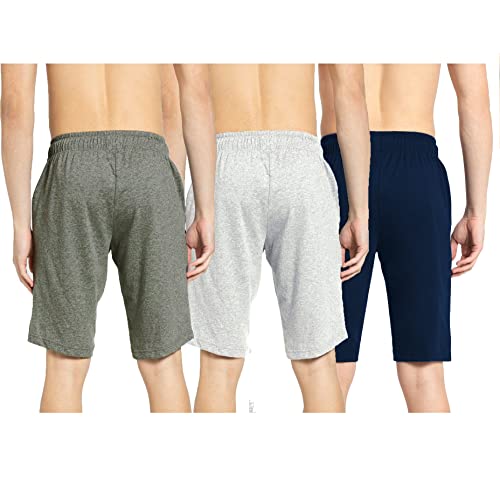 Image of KART BLACK Plus Sizes Men's Cotton Regular Fit Shorts (Pack of 3)