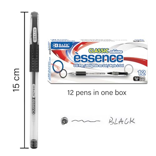 Esencia Bolígrafos Gel Negro 1.0 mm Pack de 12 miniatura 2