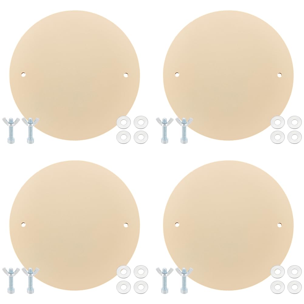 UNICRAFTALE 4 Set Lemon Chiffon Wooden Clay Board Mat Mud Board Flat Round Golden Pottery Wheel 25cm Round Clay Throwing Bats for Clay Crafts Arts Ceramics Pottery Tools Pottery Bats for DIY Sculpture