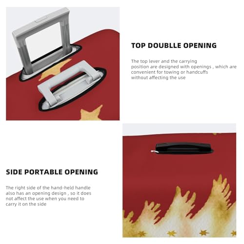 Gold And White Christmas Tree Elastic Travel Luggage Covers Dustproof Scratch-Resistant Suitcase Protector Fit 22-24 Inch3