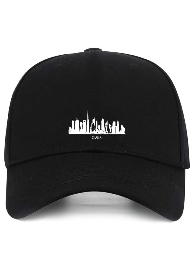 FORZA RAGAZZIClassic Structured Baseball Hat Adjustable Caps for Men and Women Breathable Cotton Dubai Skyline White