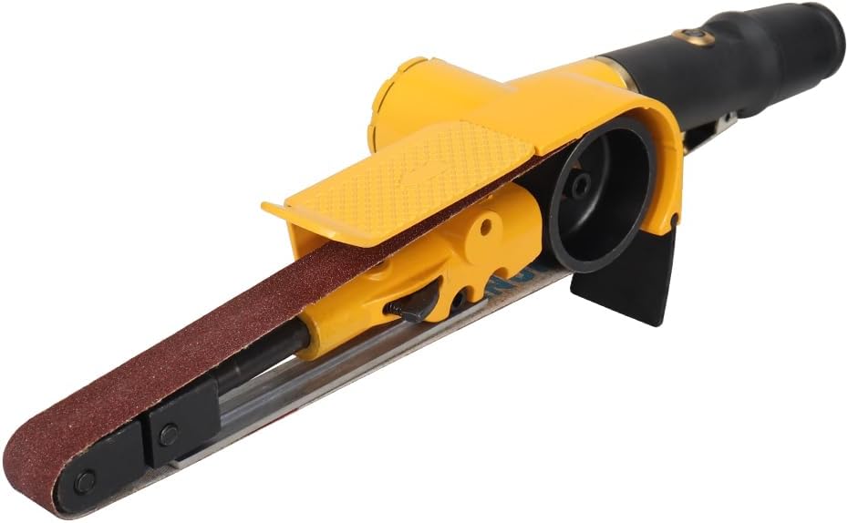 Miniatura 8 de Lijadora neumática de 34 pulgadas x 20-12 pulgadas con correa de aire con 14 cinturones, grano 406080120, entrada de aire de 14 pulgadas, mini