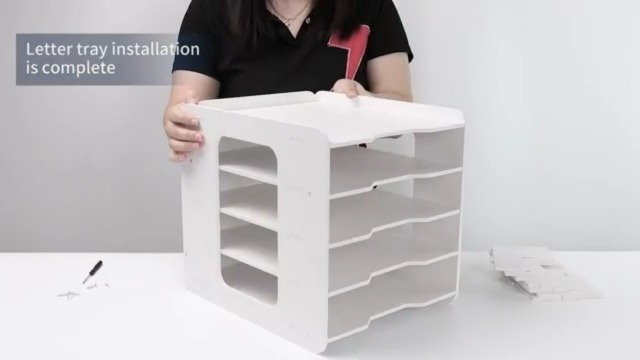 Organizer 5 Livelli Per Scrivania A4 - Porta Documenti In Legno-Plastica, Con Portapenne, 31x23.1x10.5cm