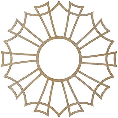 Image of Ekena Millwork 34 inchOD x 12 inchID x 1 /4 inchT Augustus Wood Fretwork Pierced Ceiling Medallion, Birch