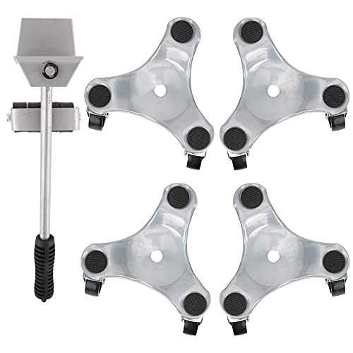 YQCXG Umzugshelfer mit Rädern und Hebeplatte, Tragkraft 400 kg, Tragbare Rollwagen mit Beinen, Ideal für Umzüge und Geräte, Silber