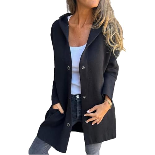 Gray 3XL Casual Single Breasted Hooded Jacket for Fall by HY - Image 3