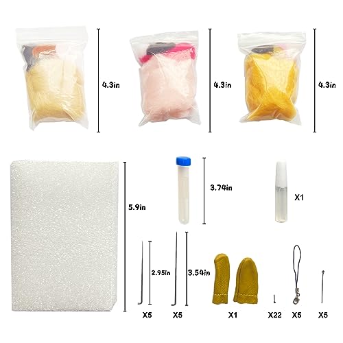 Image of ROLY BEE DIY Wool Felting Kit - Easy to Use Tools for Handmade Lovers - Create Cute Felted Designs with a Sense of Accomplishment
