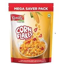 Kwality Corn Flakes – Made with Golden Corns, 99% Fat Free, Natural Source of Vitamin, Iron and Protein 1Kg [Pack of 1]