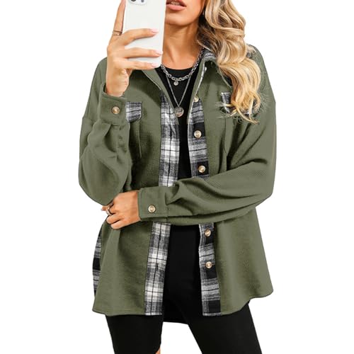 AILLOSA Chaquetas para mujer Chaqueta de punto gofre para mujer