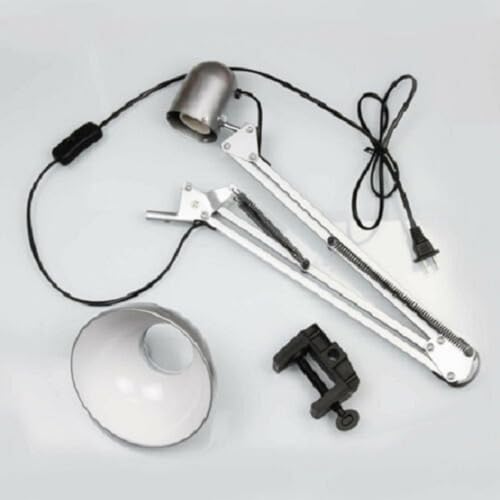 Luminária Mesa 2x1 Metal Abajur Lâmpada Base Garra Flex + Lâmpada LED GIMPO 811c Cor: Prata