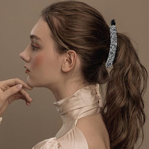 12 Pinzas Banana con Perlas y Piedras para Cabello Grueso miniatura 7