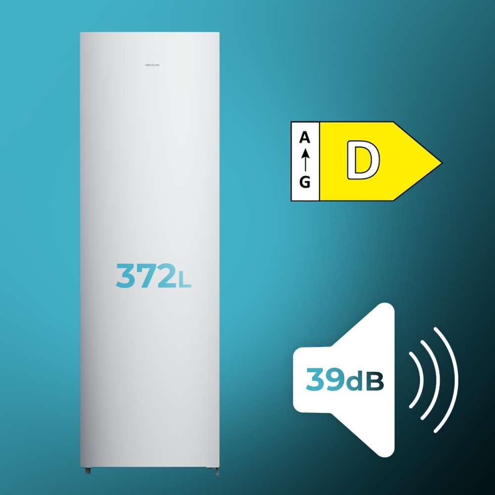 Cecotec Congelador Vertical Dual 206L Bolero CoolMarket UF 206 Dual Inox D | Convertible Congelador-Frigorífico, No Frost, Cajones XL, Puerta Reversible, Luz LED, Alarma, Sistema Frío Uniforme, Blanco