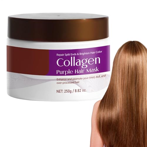 Máscara para el cabello morado, mascarilla de cabello hidratante, acondicionador profundo nutritivo, fórmula para mejorar el color, tratamiento de acondicionamiento profundo 250 g, para mujeres rubias