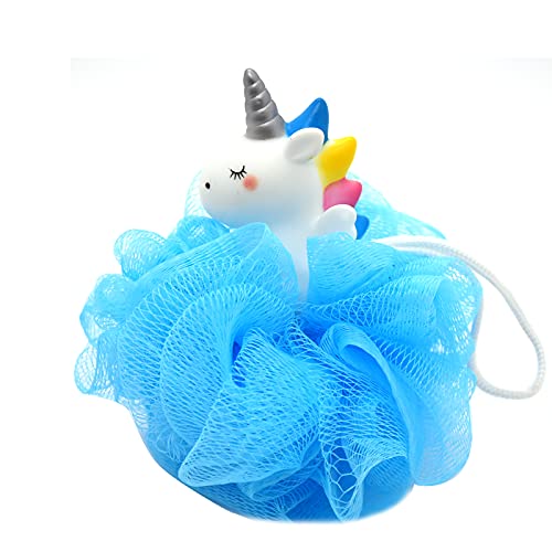 かわいいユニコーン キッズ バス ヘチマ ボール 赤ちゃん 女の子 男の子 メッシュ シャワー ボール プーフ 角質除去 バス スポンジ ボディクリーナー バスアクセサリー