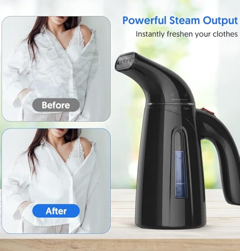 Image of OGHom Steamer for Clothes, Handheld Clothing Steamer for Garment, 240ml Big Capacity 700W Portable Travel Steam Iron (Midnight Grey)