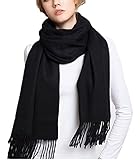 Wander Agio Womens Scarf Long Womens Couples Cashmere Scarves Infinity Pure Black