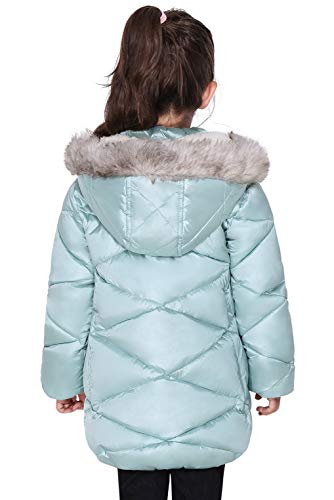 SOLOCOTE Girls Winter Coats Hooded Sherpa Lined Lightweight Jacket Thick Warm Puffy Waterproof Windproof Cotton Shiny Jackets2