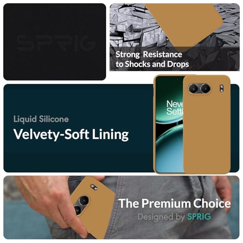 Image of SPRIG Compatible with OnePlus Nord 4 Premium SilkTone Back Cover Drop Tested Shock Proof Mobile Case for Men, Women, Boys and Girls with Camera Protection (Golden Brown)