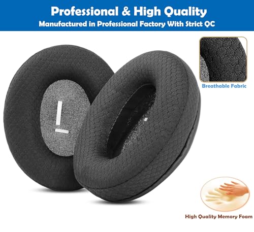 Almohadillas sustitutivas transpirables y duraderas para auriculares, compatibles con Boltune BT-BH010, tela de malla y espuma viscoelástica miniatura 3