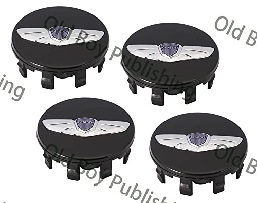4pcs fit Hyundai Genesis Wheel Centre Caps,60mm Aluminum Alloy Wheel Hub Center Cover for Genesis(Black)