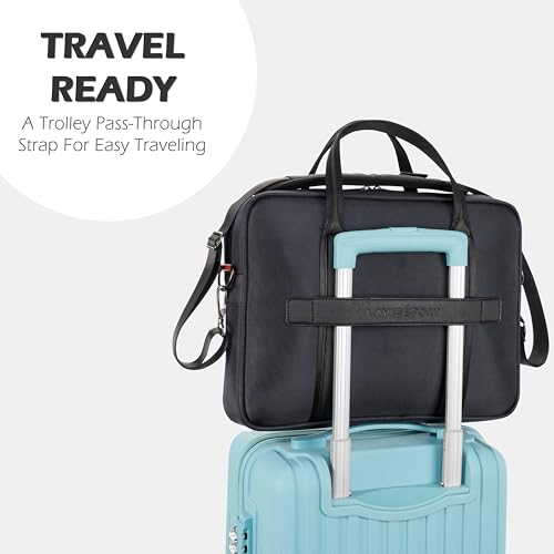 Image of Lavie Sport Elevate Briefcase 9L Laptop Briefcase Bag | Premium Leatherette Business Briefcase for Men & Women | Messenger Shoulder Bag with Detachable Strap