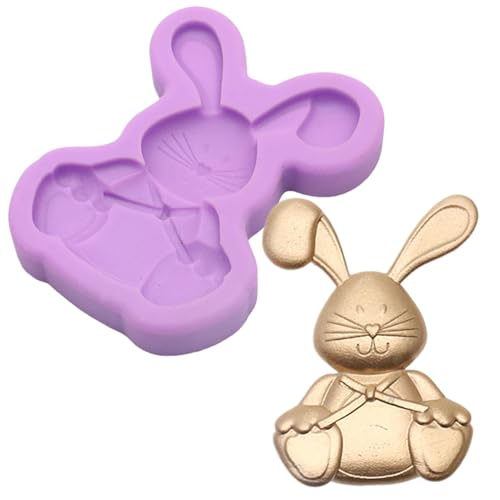Biniveil Moldes de silicone para bolos de coelho, moldes de silicone para assar Páscoa, moldes flexíveis para bolos, bonitos moldes de caramelo para chocolates, bolachas, gelatinas