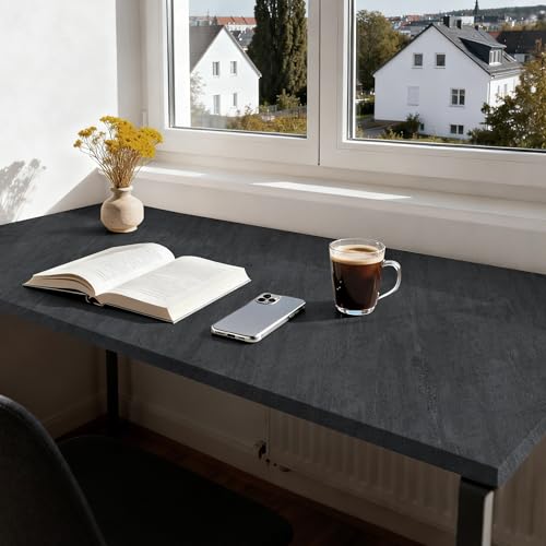 Hode Klebefolie Möbel Grau 90x500cm Möbelfolie Betonoptik Selbstklebende Folie für Möbel Küche Fensterbank Schrank Dunkelgrau Wasserdicht Vinyl Tapeten