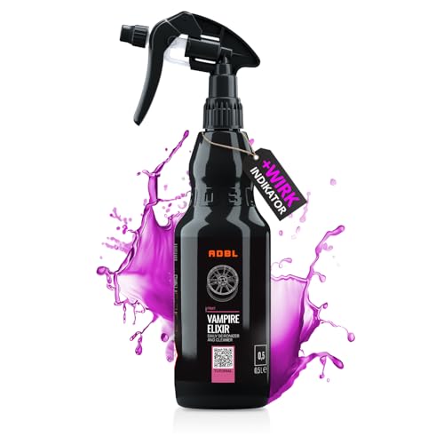 ADBL Vampire Elixir (500ml) - Felgenreiniger & Flugrostentferer - säurefreier Reiniger mit Wirkindikator für alle Felgentypen wie Alufelgen, Stahlfelgen & Chromfelgen | schonender Auto Lackreiniger