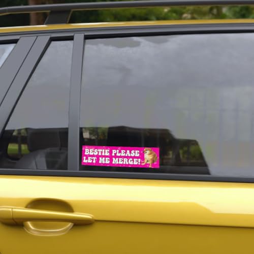 Image of 3 Pcs Bestie Let Me Merge Bumper Sticker, Funny Dog Cat Gen Z Meme, Bestie Please Let Me Merge Bumper Sticker, New Driver Stickers for Vehicle Decal for Car Truck Laptop Phone Helmet 5 inchx5 inch (Dog)