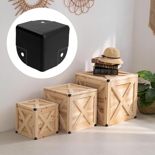 Image of Antrader 16Pcs Black Metal Corner Protectors,1.38 inch Box Edge Guard Protector | 35x35x35mm Metal Cabinets Speaker Corner Protectors /Box Corner Brackets