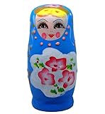 Blue Set of 5 Cutie Nesting Dolls Matryoshka Madness Russian Doll