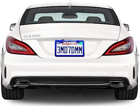 Bggtmo Blue License Plate Frames- Metal Aluminum Car Tag Cover, 2 Pack Slim Front & Rear Holders For Women, Men, Personalized Car Accessories- Screws, Rattle Proof Pads, Tire Valve Stem Caps #TOP6