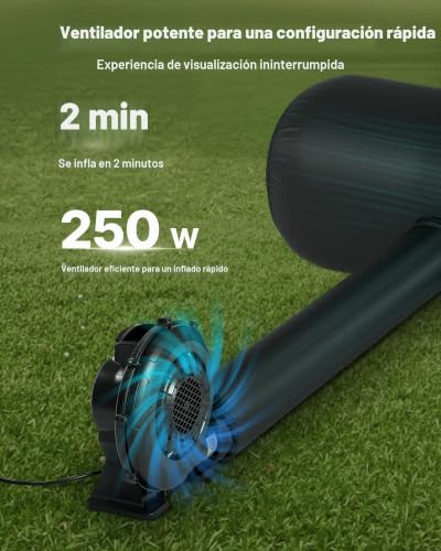 Miniatura 3 de Vevor Pantalla De Cine Inflable 423 X 240 Cm Tela 600d Lavable Con Bolsa De Almacenamiento Portátil Fácil De Instalar Pantalla De Proyección Para Exteriores, Cine En Casa, Fiestas, Marco Negro