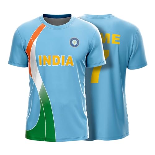 Image of YOURJERSEY India World Cup Jersey Collection 1992-2025 | Customised Cricket Jersey with Name & Number | Sizes 2Y to 4XL | Men, Women & Kids | Breathable Sportswear for Fans T-Shirt