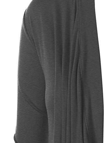 Image of Lock and Love Women's Draped Open Front Cardigan - Lightweight Long Sleeve Asymmetrical Hem Soft Casual Duster Cover Up