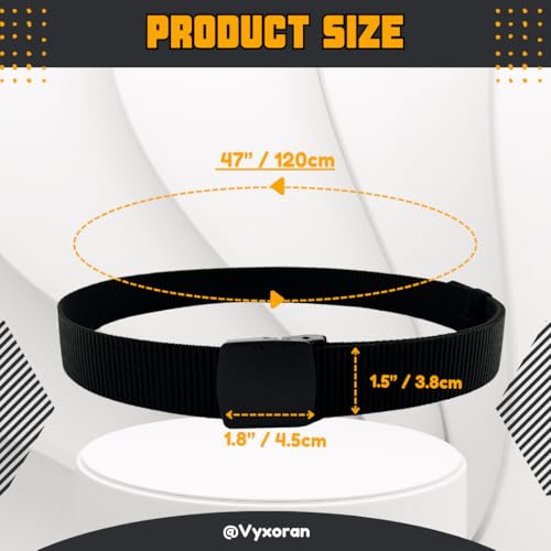1/2 Pack Nylon Belts for Men Military Tactical Slide Plastic Buckle Belt Adjustable No Holes Canvas Web Belt Outdoor2