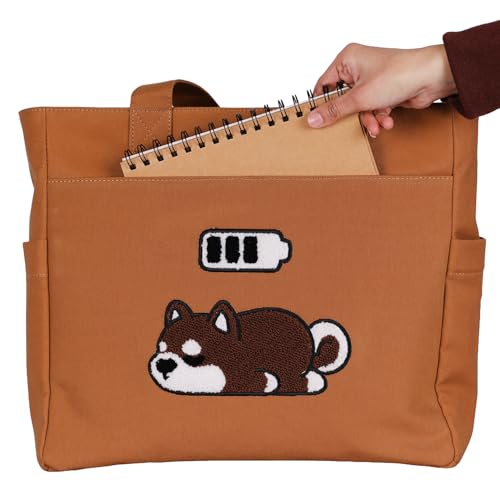 Image of TSANTA U Shaped Canvas Tote Bag, 35.56x33.02 cm with 10.8 cm Gusset, Cotton, Zipper Closure, Laptop Compartment