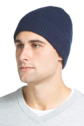 Image of Fishers Finery Men's 100% Pure Cashmere Ribbed Cuffed Hat; Ultra Plush