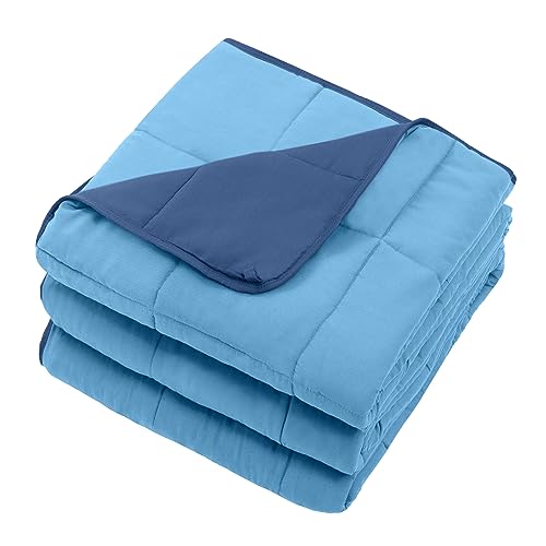 Image of BETU Blue Weighted Blanket 20lbs, 48 inchx72 inchl Twin Full Size Cooling Heavy Blanket for 130-220lbs, Big Blankets for Sleeping