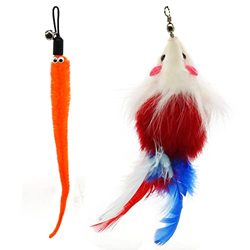 8 Stück Katzenspielzeug Feder, Katzenangel Ersatzfedern Anhänger Federn Katzen Spielzeug für Katze – Bild 6