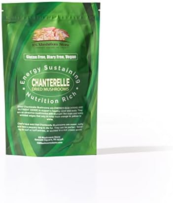 KS Mushroom Store Dried Chanterelle Mushrooms - Whole Dried Mushrooms for Cooking and Tinctures - Dehydrated Mushrooms 2-Ounce Pack