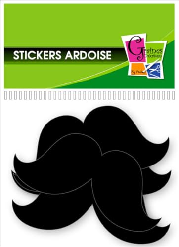 Stickers ardoise Moustache 12 pièces - Graine créative