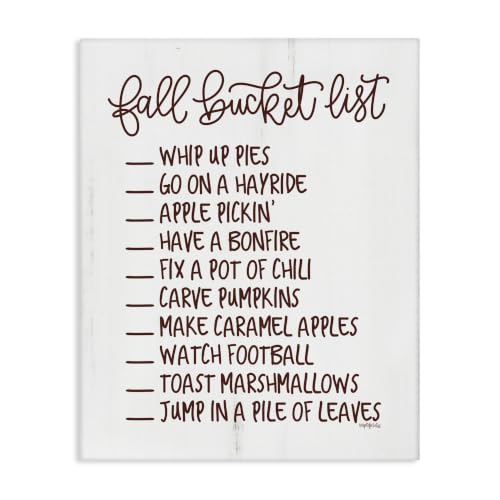 Stupell Industries Fall Bucket List Seasonal, 24 x 30 Inch Canvas Wall Art