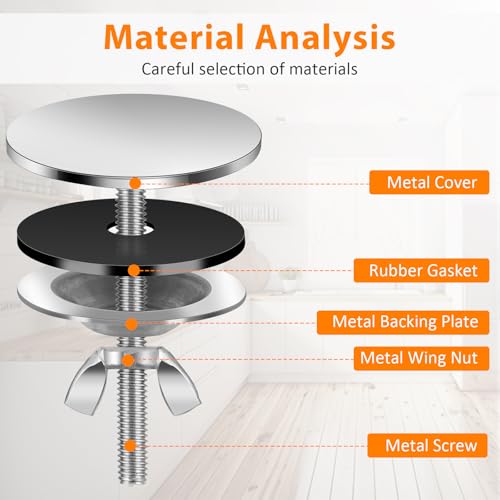 PEOVLVN 2 Stück Wasserhahn Lochabdeckung Spülbecken Abdeckung Edelstahl Küchen Lochabdeckungs Küchenspülen Lochabdeckung 5cm Gute Abdichtung Hahnlochstopfen Küchen Spülen-Hahnlochplatte-2 Zoll