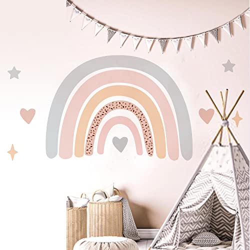 Vinilos decorativos arcoíris para pared habitación de niños miniatura 3