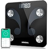 Body Fat Scale, Digital Weight BMI Scale Bathroom Scale with LCD Display, High Accuracy 0.1lb Smart Bluetooth Scale Composition Analyzer with Smartphone App sync, Step-On Technology, 396 lbs, Black