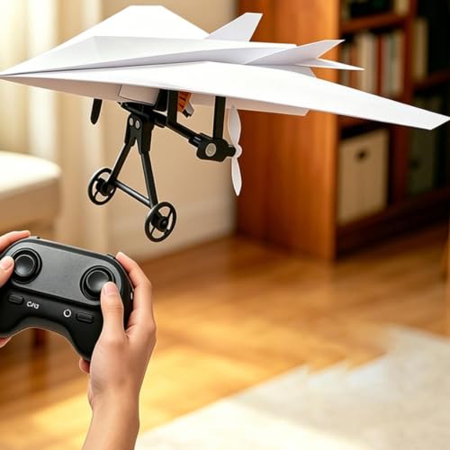 Avión teledirigido RC manual con motor de doble poder y hélice eléctrica plegable 4